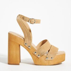 Sam Edelman Circus Angela Black Leather Ankle Strap Open Toe Heeled Sandals